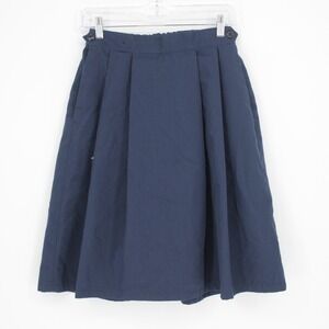 Intuition Vintage Women Blue Pleated Union Made A-Line Skirt Size 4